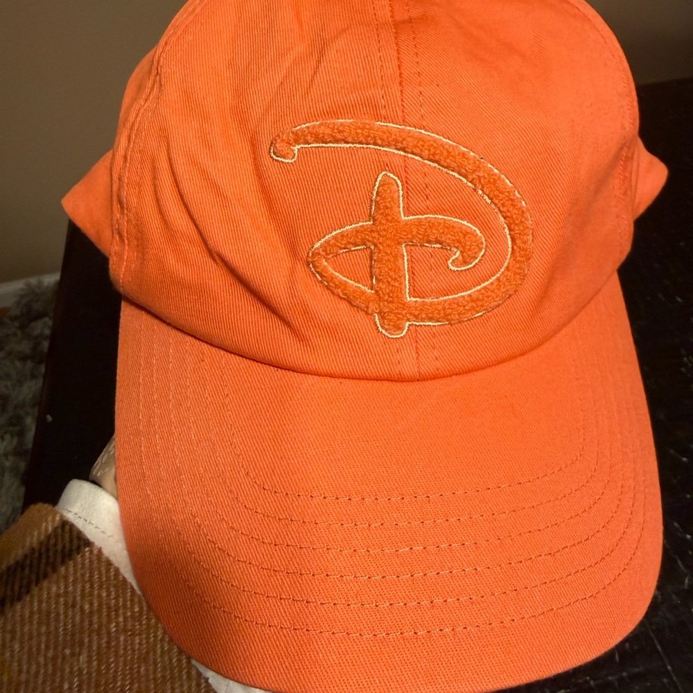 Disney Parks Orange Disney “D” Logo Hat – Adult – NEW w/Tags